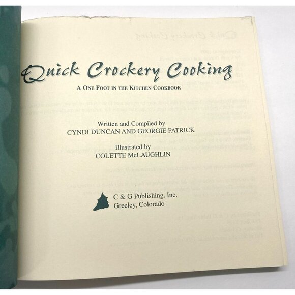 Quick Crockery Cooking Slow Cooker Recipes Cookbook Cyndi Duncan 1997 - Picture 9 of 11